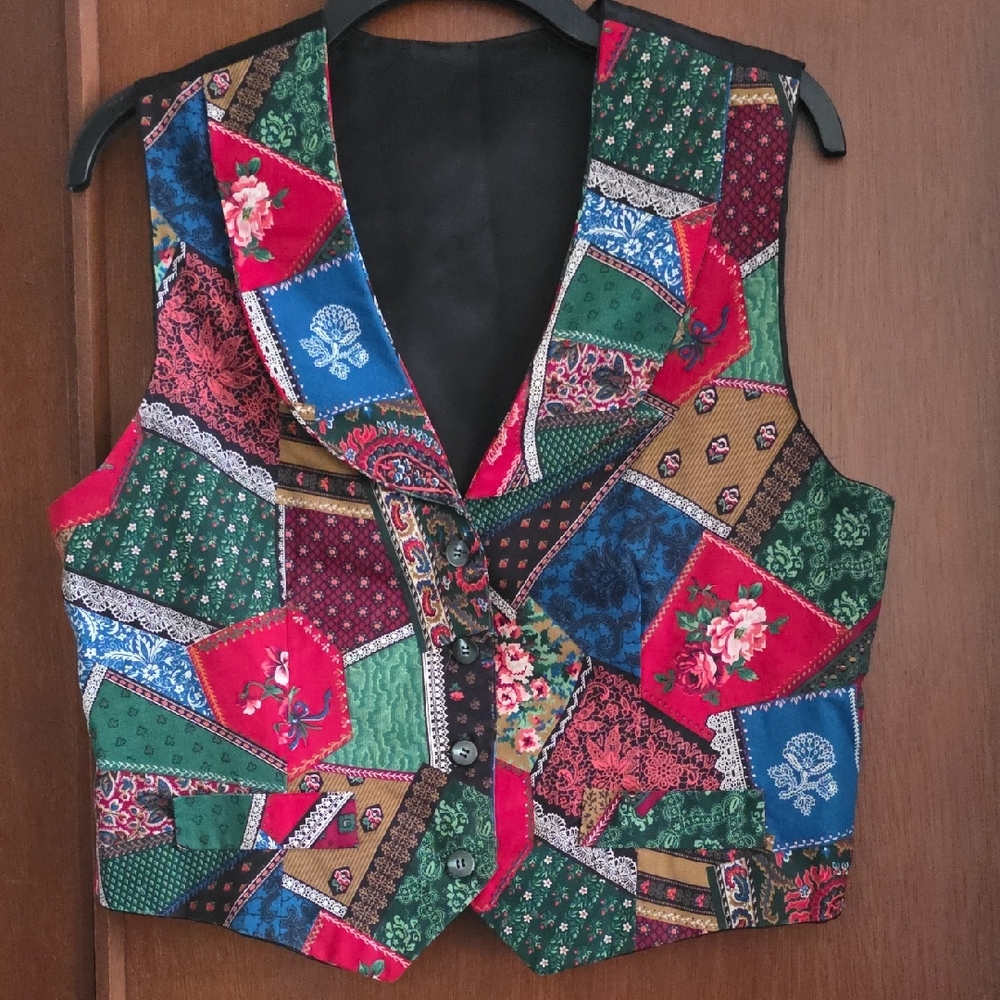 Patchwork Fabric Vest - image 1